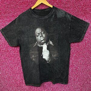Notorious BIG Mineral Wash Rap Tshirt size black tee Large